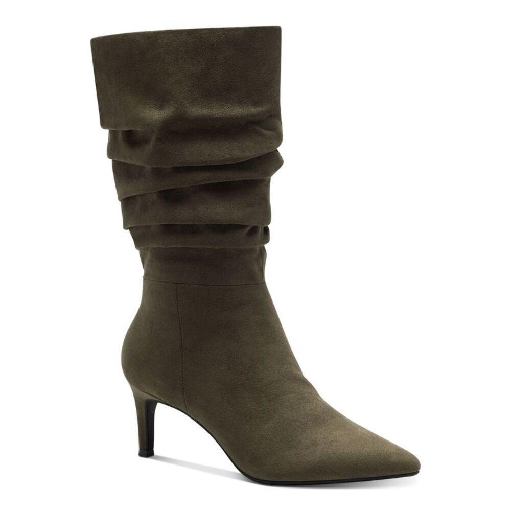 ALFANI Womens Olive Green Padded Lissa Pointed Toe Stiletto Slouch Boot 7 M